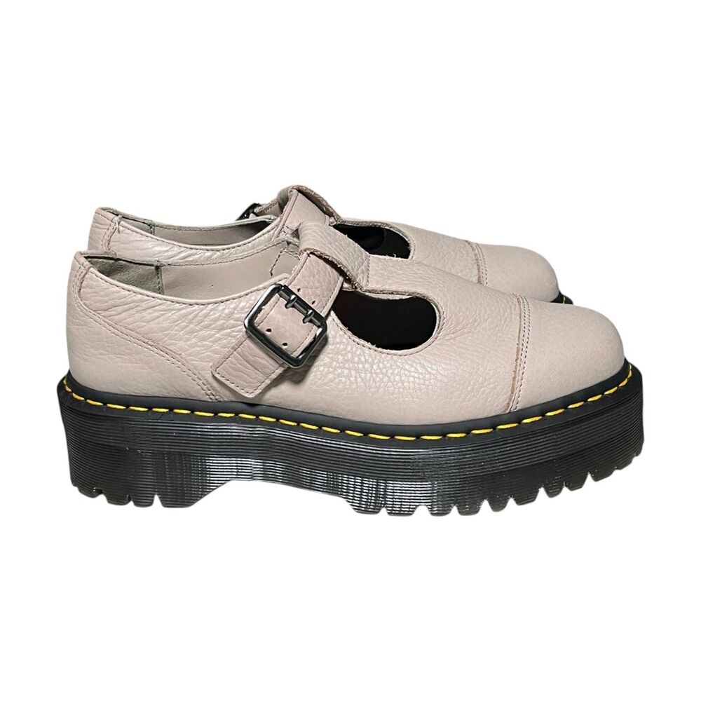 Dr. Martens Bethan Pisa Platform Mary Jane Shoes Parchment Beige Womens 9 EU 41 - Picture 3 of 11